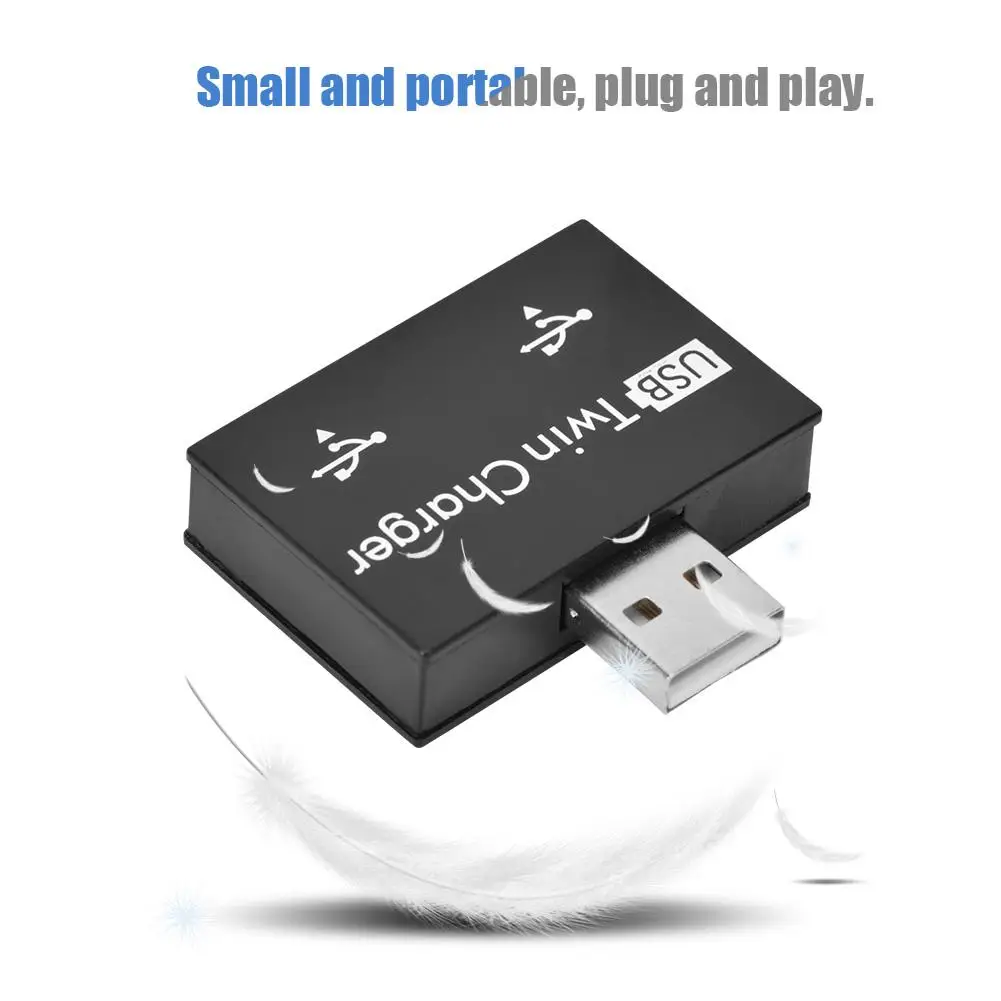 

Hub USB2.0 Male to 2-Port USB Twin Charger Splitter Adapter Converter Kit 2019 New Arrival