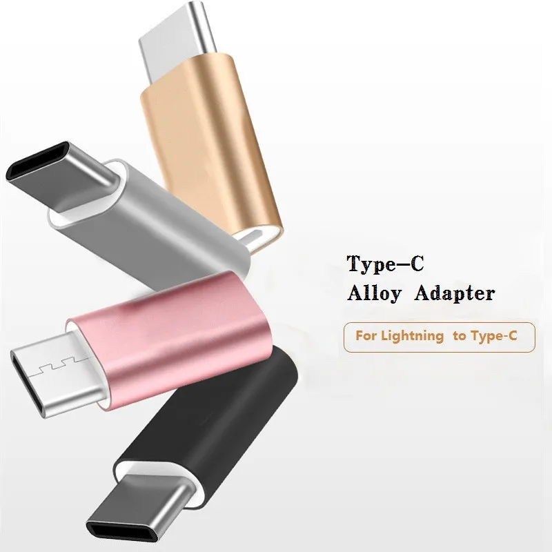

For iPhone 8 for Lightning Pin Female to Micro USB Aluminium Alloy Converter Charging Type-C Connector Adapter for Android Phone