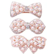 3 шт. заколки для волос Весенний Сплав искусственный жемчуг галстук-бабочка со стразами Форма аксессуары для волос заколка для волос зажим для волос для девушек