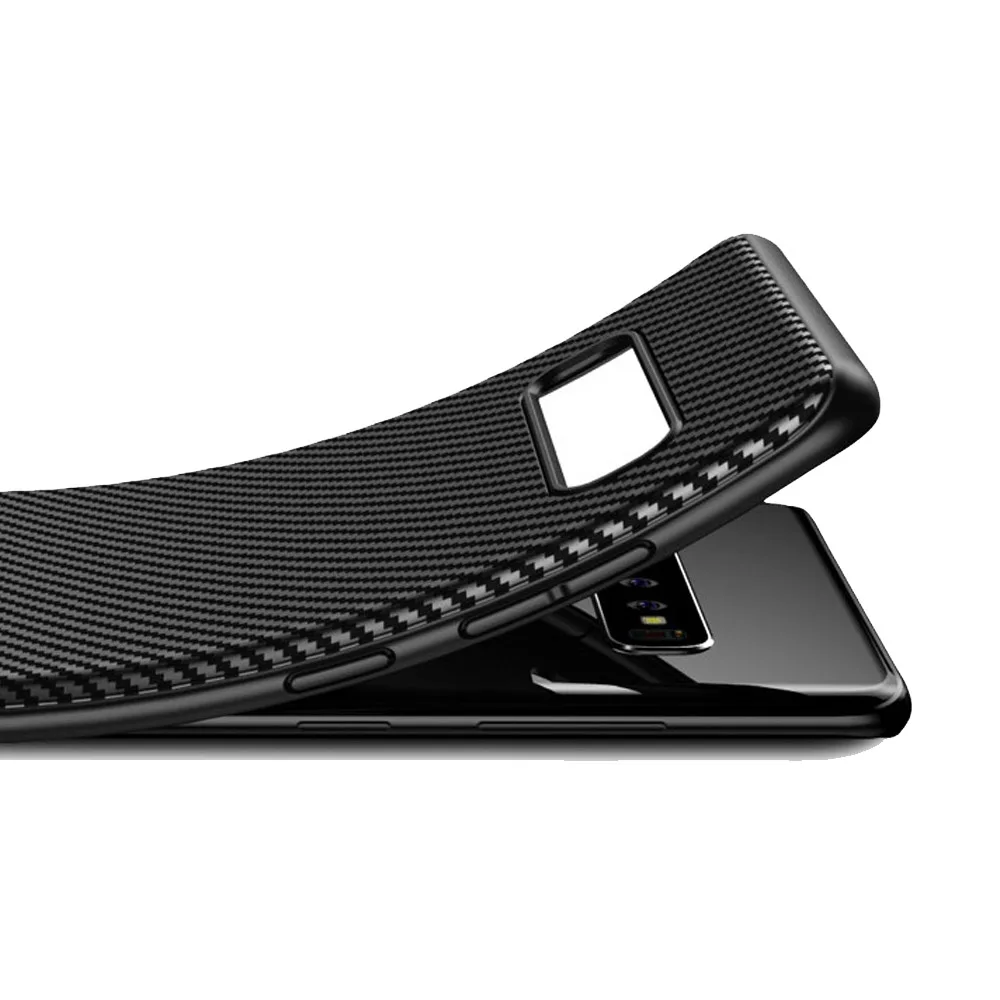 Чехол из углеродного волокна Hunreone чехол бампер ТПУ для Samsung Galaxy S10 Plus Lite S8 S9 Note 8