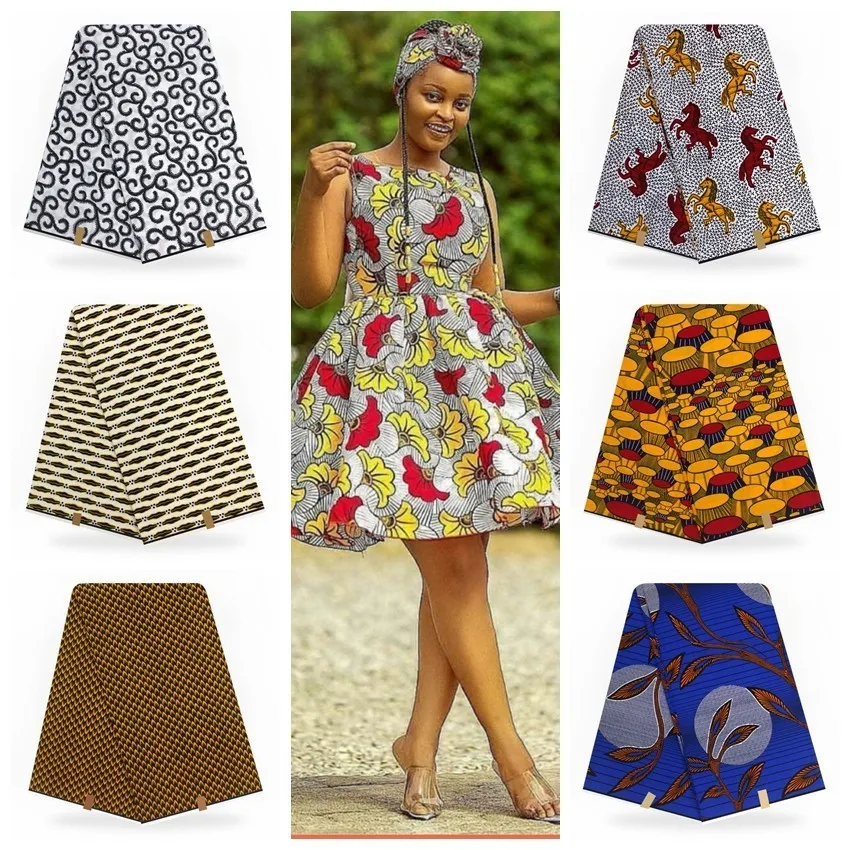 

2019 Latest 100% Cotton African Fabric Wax holland Style Real Dutch Wax real Wax Hollandais Horse Style FREE SHIPPING 6yard/lot