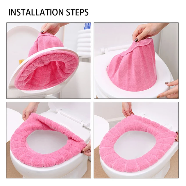 Bathroom Seat Cover Ring Velvet Coral Soft Cushion Home Decoration Lid