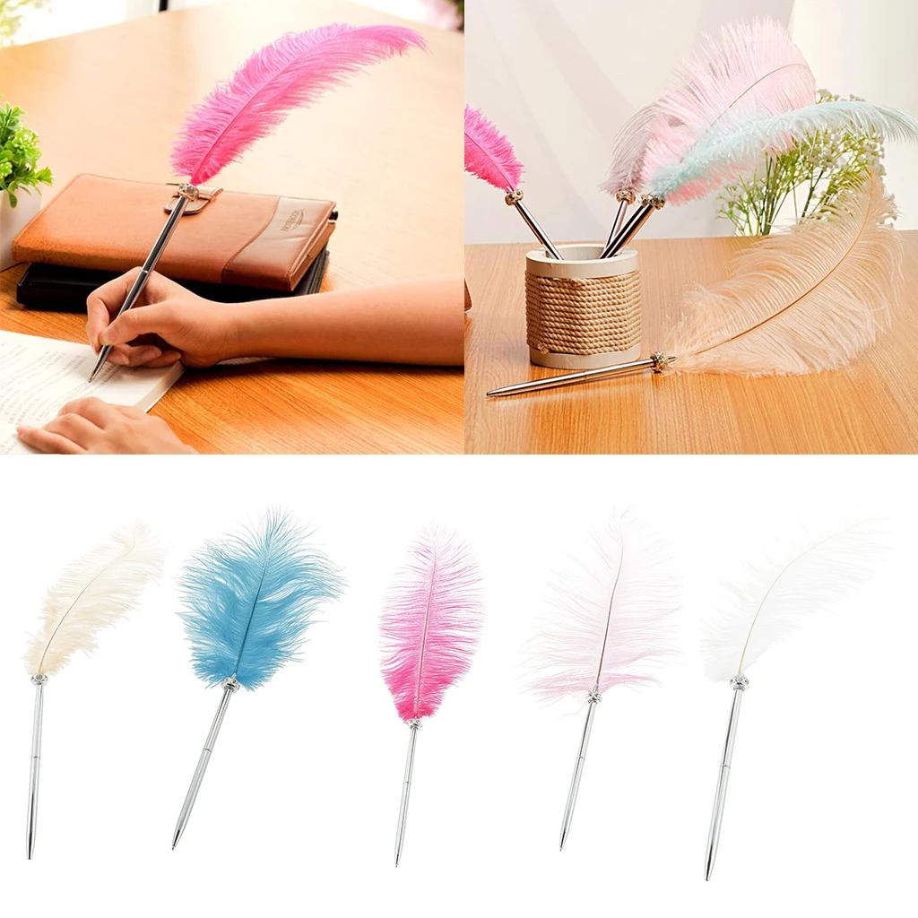 

Vintage Feather Signing Pen Ball Pen Wedding Reception Party Guest Signature Pen Party Supplier