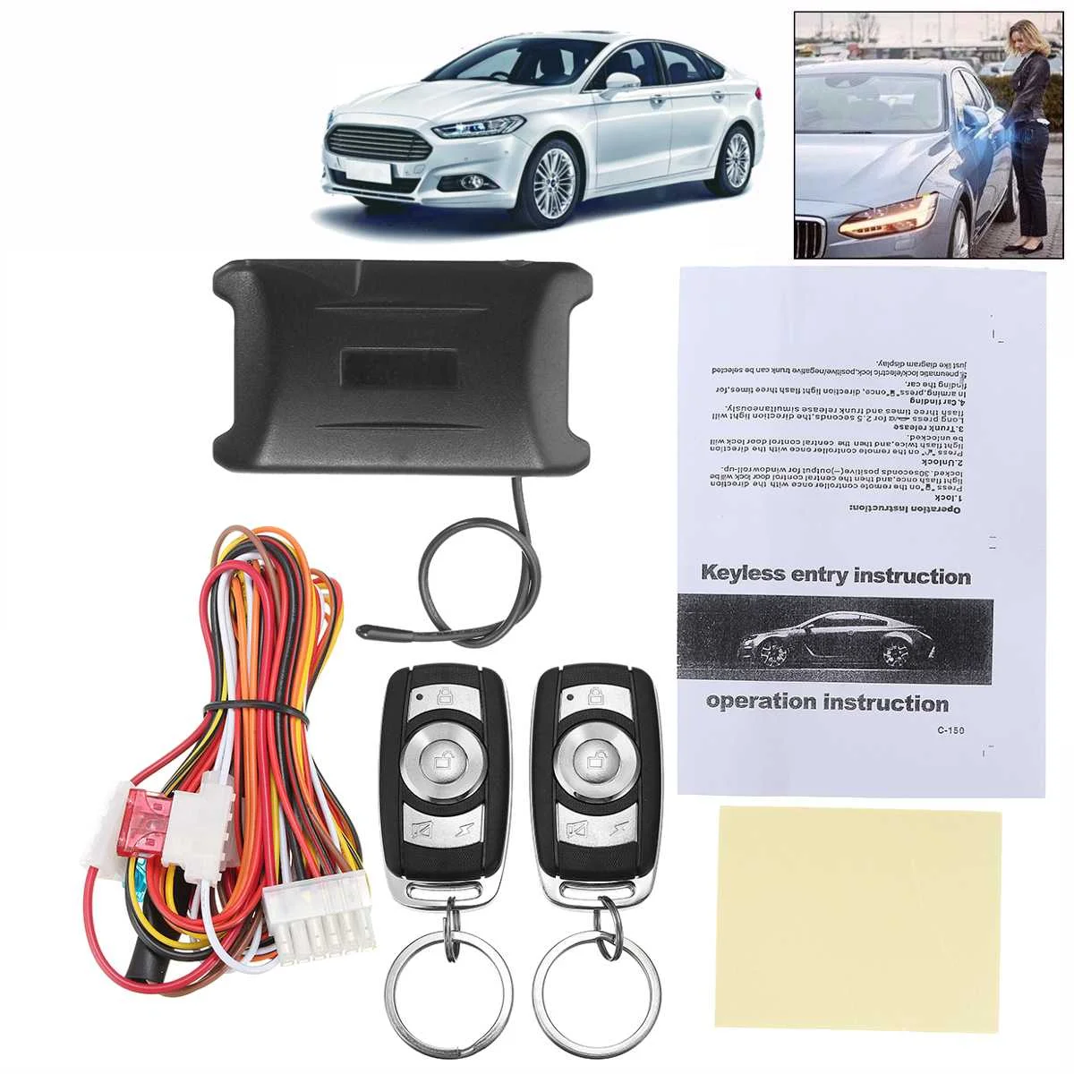 

Universal Car Alarm Systems Auto Remote Central Kit Door Lock Keyless Entry System Central Locking Remote Control Start Stop