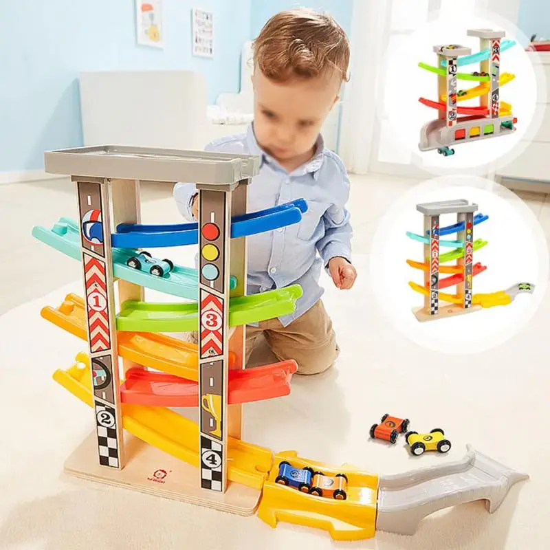 

Track Scooters Car Educational Toy For Kids learning visual tracking Car Toys with six-colored gliding Toys for Gifts