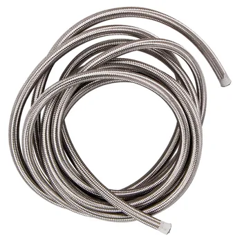 

AN 8 Stainless Steel Oil Fuel Hose Braided Line Fitting Silver 20 Feet 1000 PSI