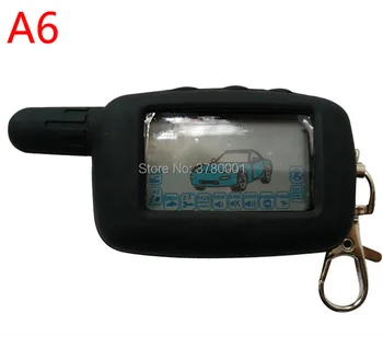 

A6 LCD Remote Control Key Fob Keychain + Silicone key Case for Vehicle Security Two Way Car Auto Alarm StarLine A6