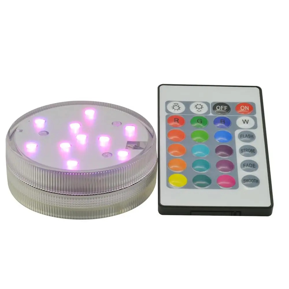 

1pc Battery operated Remote control 16colors Submersible LED light, LED vases base light for wedding celebration