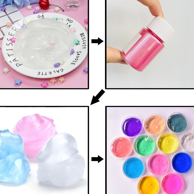 Детские игрушки DIY Slime Набор Блестящий порошковый наполнитель пигментные украшения игрушки жемчужный порошковый краситель пушистый Slime аксессуар подарок для девочек