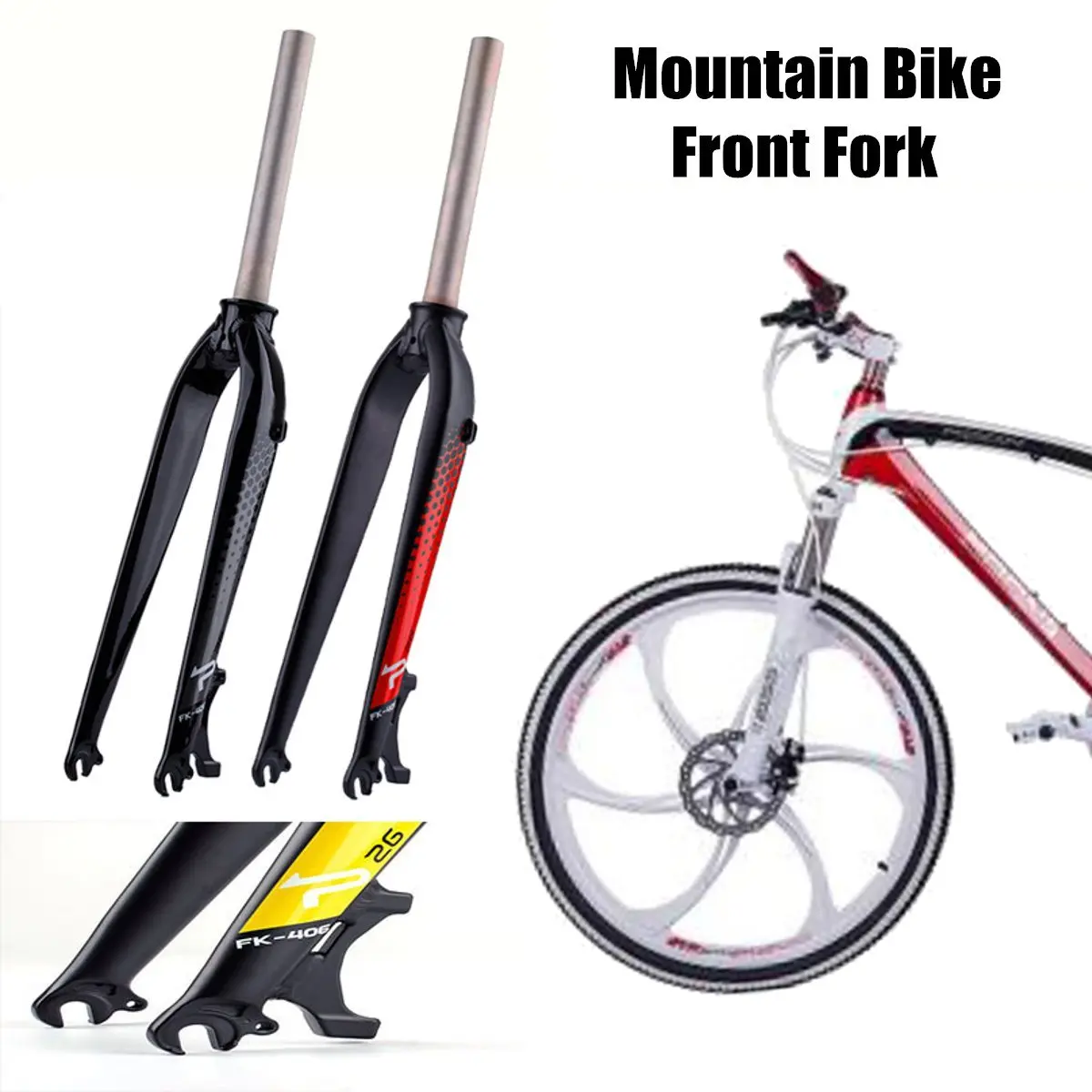 

Aluminum MTB Carbon Bike Bicycle Rigid Front Fork Disc Brake Mount Tapered Mountain Road Bike Cycling Fork Bicycle Parts 10x67cm