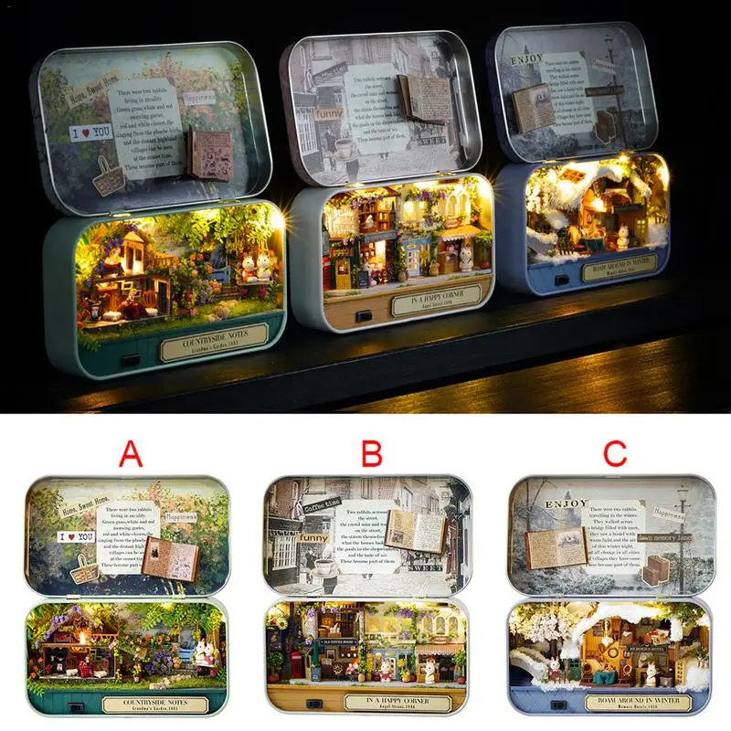 

DIY House Handmade Piece Together Toy Doll Wooden House Innovative Birthday Gift Creative Wood Craft Accessories