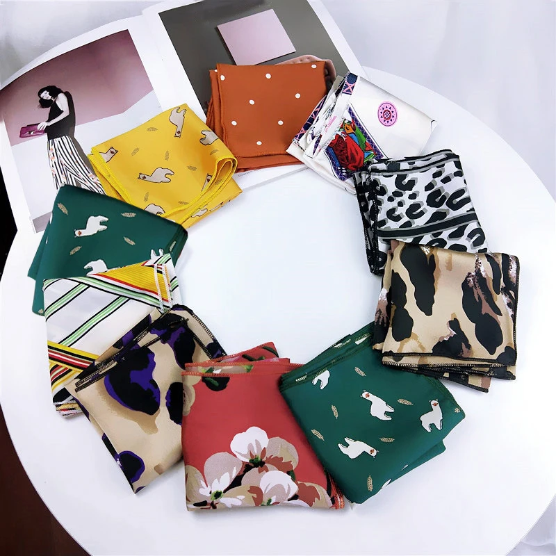 Printing Scarf Wild Silk Retro Square Feeling Satin Women Ladies 1pc New Neckerchief Scarves Hair Tie Band Headwear Soft Neck Printing Scarf Wild Silk Retro Square Feeling Satin Women Ladies 1pc New Neckerchief Scarves Hair Tie Band Headwear Soft Neck