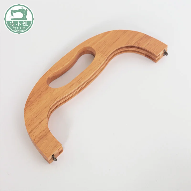 

25cm Solid Wood Hand Wood Handle Handle wood Purse Frame Clasp Coin Purse Retro Bag Parts Accessories
