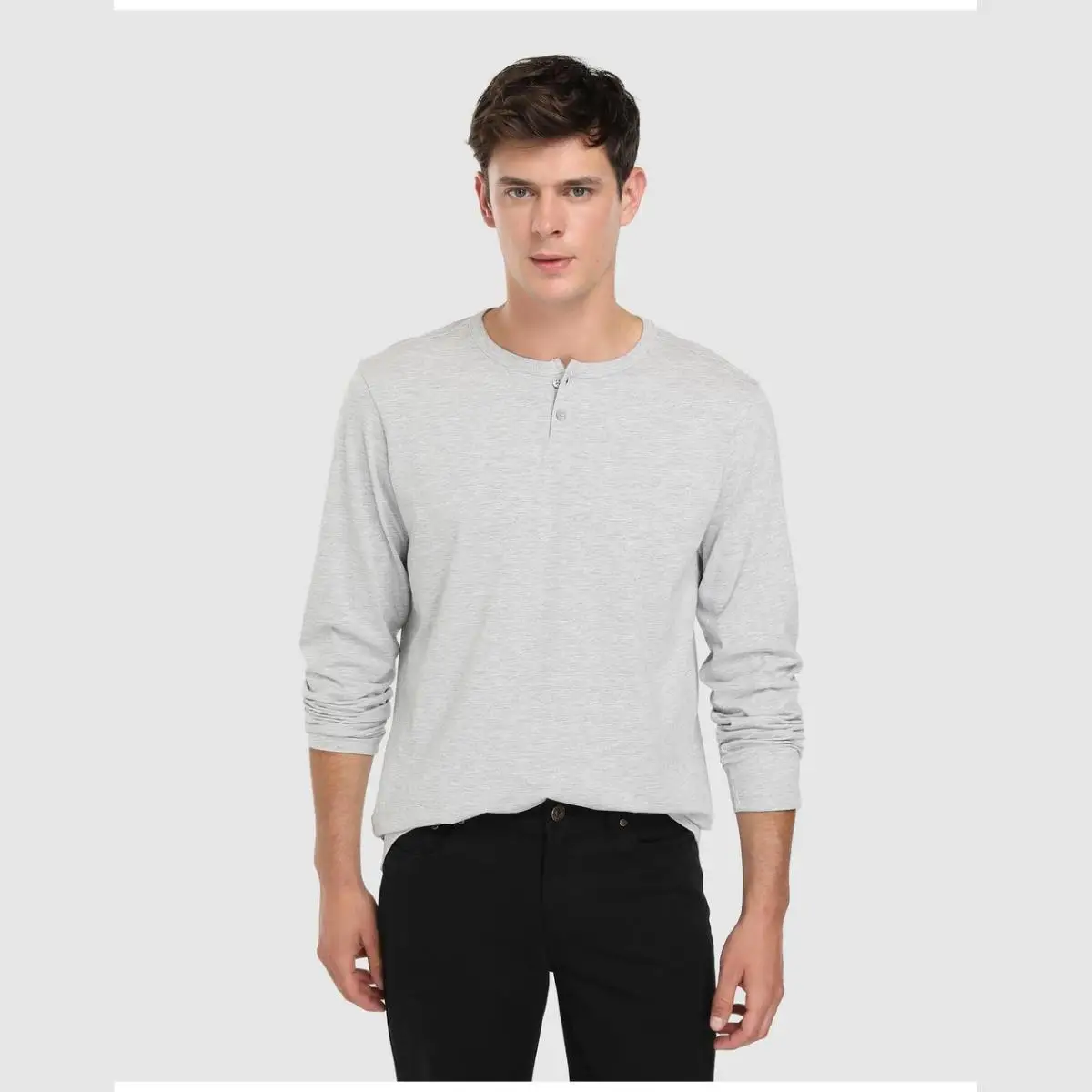 UNIT - HOMBRE PIJAMAS CAMISETA LISA DE MANGA LARGA CON BOTONES SUPERIORES. | Мужская одежда