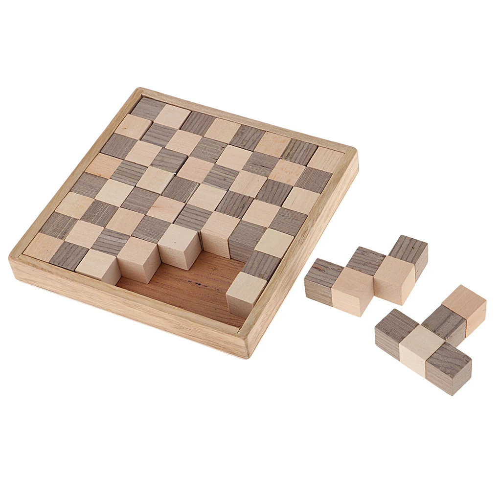 

High Quality Solid Wood Mosaic Pentomino Puzzle Geometry Tangram Game Brain Teaser Toy