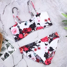 Женский кружевной Цветочный Бикини Набор пуш-ап Paddad пляжная одежда купальник купальный костюм Купальники