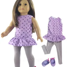 Модная кукольная одежда+ 1 колготки+ 1 пара обуви для 18 дюймов, американская кукла, много стилей на выбор