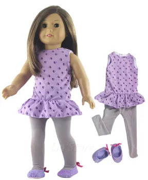 

Hot Sell Fashion Doll Clothes+1 Tights+1 pairs Shoes for 18 inch American Doll Many Style for Choice