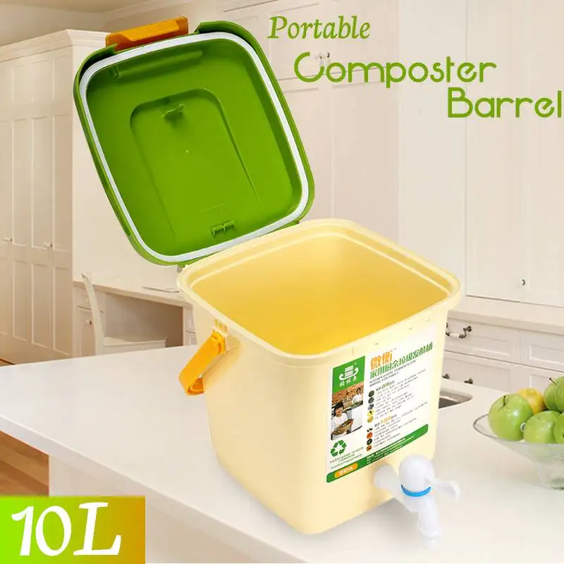 

10L Home Kitchen Recycle Composter Bucket Compost Barrel for Food Waste Fermentation for Organic Manure Garden Use