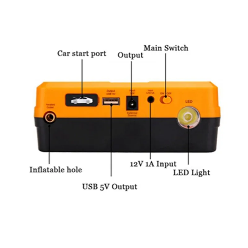 Портативный автомобильный стартер Power Bank 12V Booster 600A пиковое автомобильное