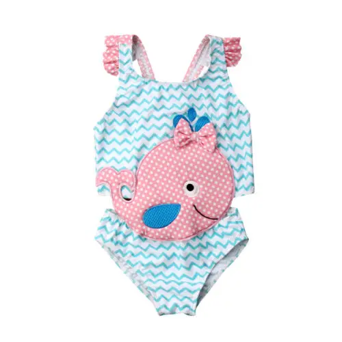 

Pudcoco Swimwear Bodysuit One Piece Baby Girl Bikini Cartoon Whale Swimsuit Toddler Bandage Bathing Suit Kids Beachwear Bodysuit