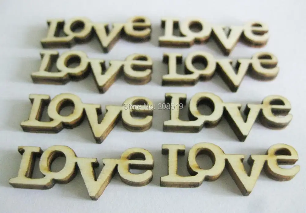 

WBNNAL 200pcs nature wood love DIY handmade scrapbooking supplies flatback love buttons