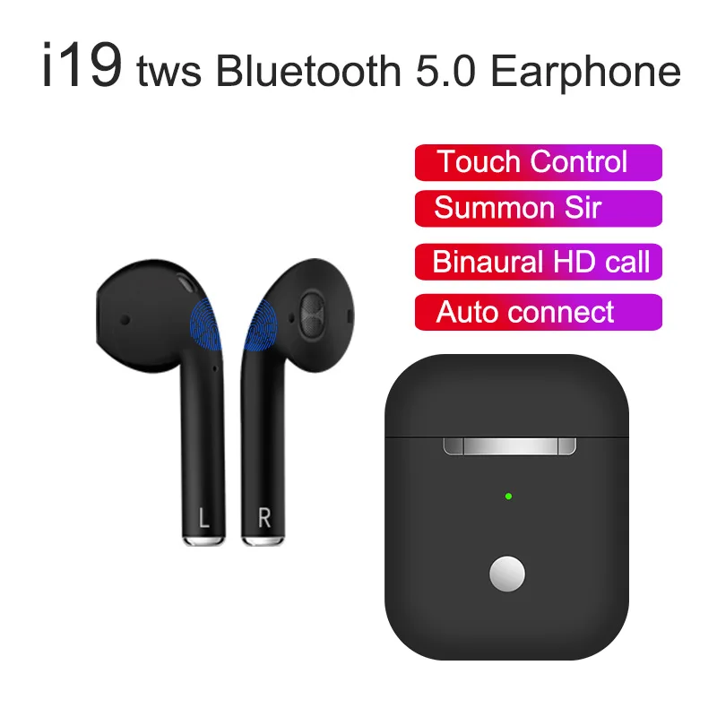 

2019 New Pop up i19 tws 1:1 mini wireless earphones Bluetooth 5.0 headsets PK W1 chip i10 tws air ear xy pods i12 i14 i16 LK TE9