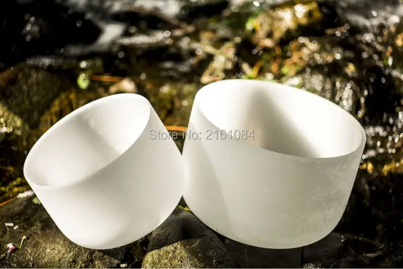 

7'' G# note New Frosted Quartz Crystal Singing Bowl with one free suede and o-ring
