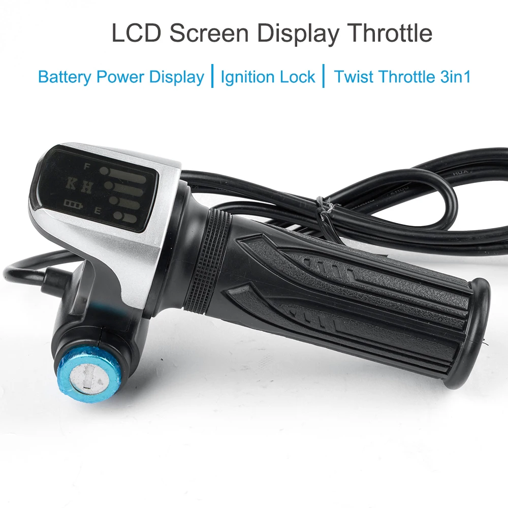 Perfect 1pair Twist Throttle 36V Gas Handle For Electric Bike With LCD display Lithium Battery Switch Lock Electric Scooter  Accelerator 1 Perfect 1pair Twist Throttle 36V Gas Handle For Electric Bike With LCD display Lithium Battery Switch Lock Electric Scooter  Accelerator 1