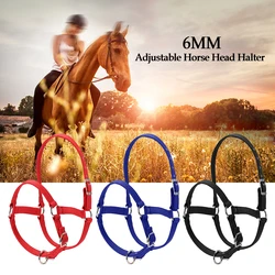 6MM Thickened Horse Head Collar Adjustable Safety Halter Bridle Headcollar Horse Riding Racing Equipment Training Rope 3 colors 6MM Thickened Horse Head Collar Adjustable Safety Halter Bridle Headcollar Horse Riding Racing Equipment Training Rope 3 colors