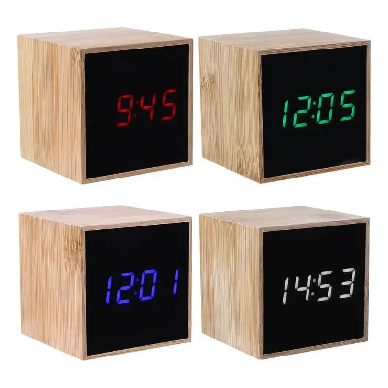 

USB Digital LED Desk Alarm Clock Sound Control Clock Thermometer Timer Thermometer Timer Calendar Table Decor