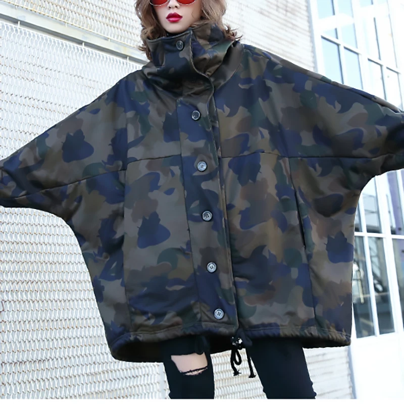 2019 Longues Marée Picture À eam Printemps Manteau Manches Mode De Camouflage Imprimé Épais Color Jk684 Cordon Femmes Capuchon Nouveau Veste Chaud qdCwwY