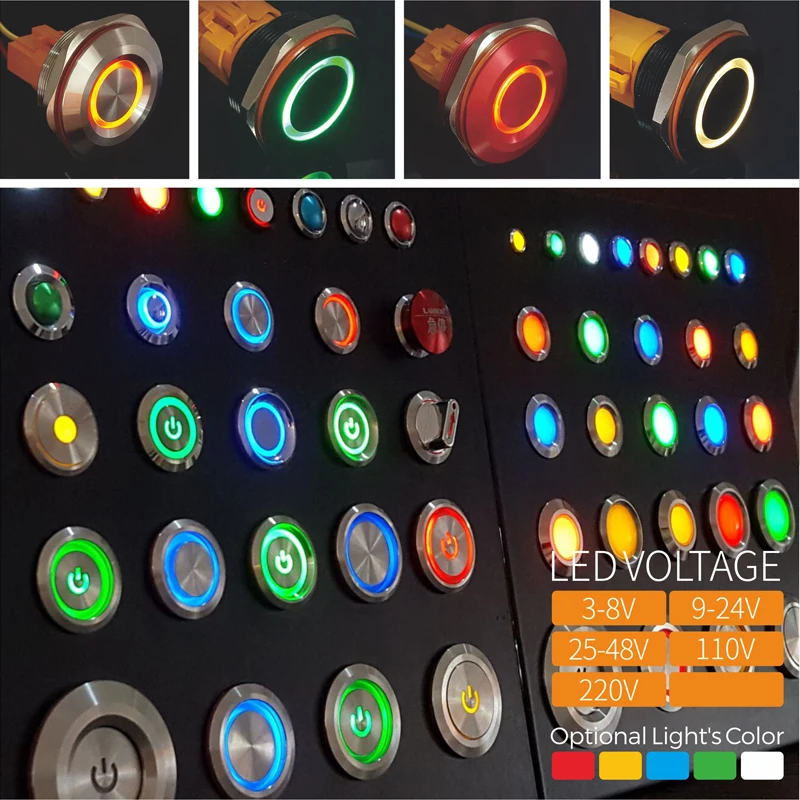 40 мм 12 вольт самоблокирующийся кнопочный переключатель с 3v led|Выключатели| |