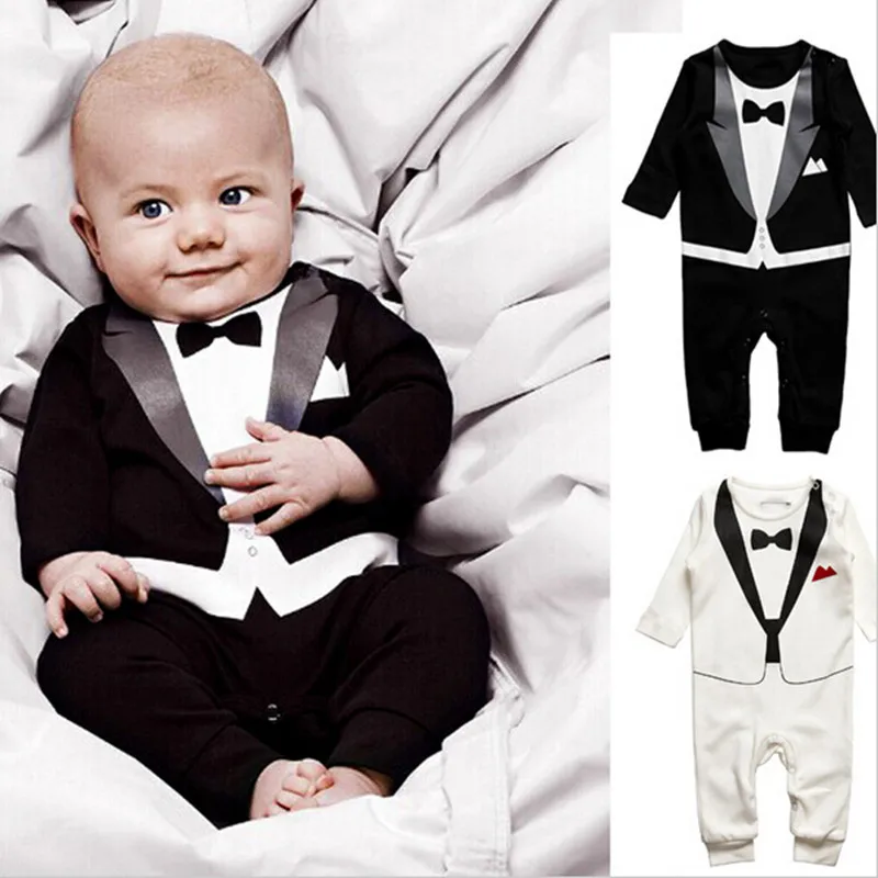 Newborn Kid Baby Boy Infant Gentleman Jumpsuit Coat Pants Romper Outfits Clothes 