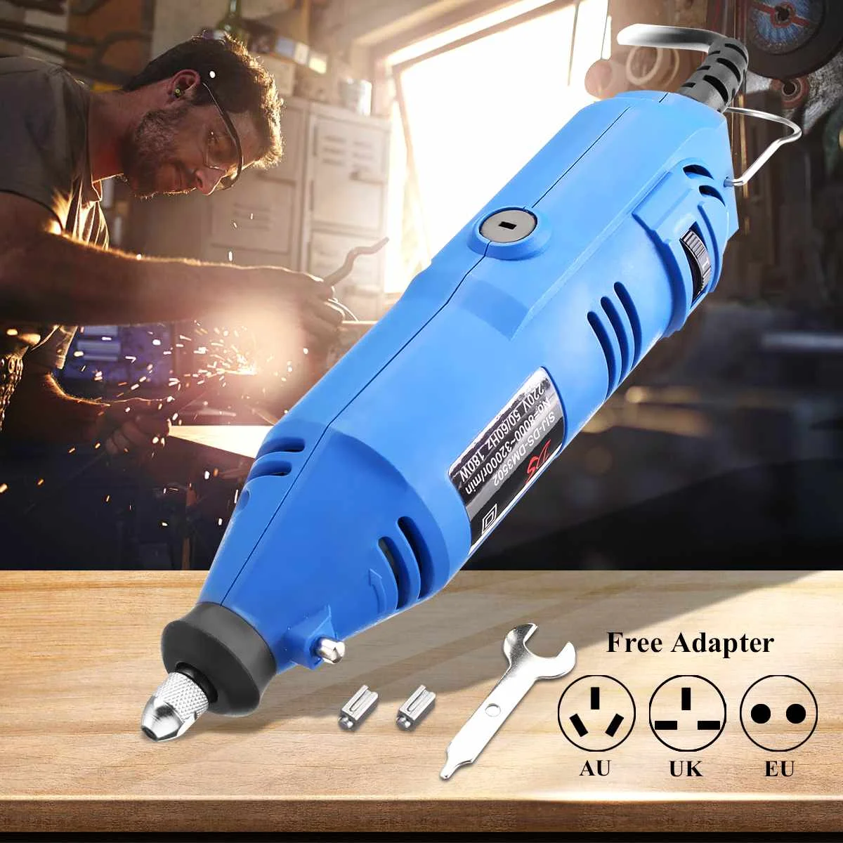

220V Mini Electric Grinder Variable Speed Rotary Tools Handle Electric Drill Engraving Pen Grinder 180W Grinding Machine