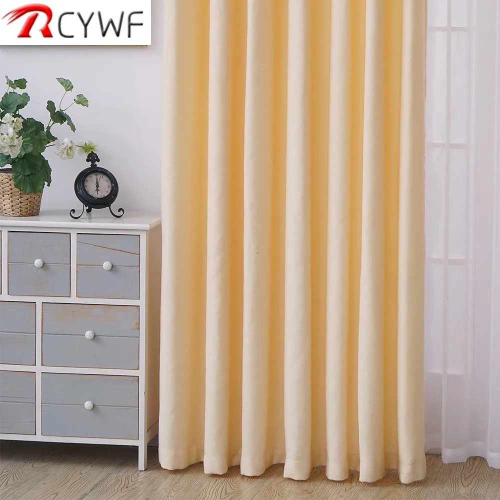 

Blackout Home Decor Window Faux Linen Modern Style Solid Color Curtain For Living Room custom made