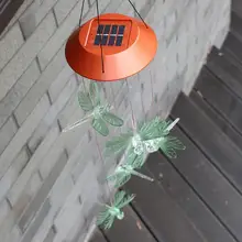 Светодиодный солнечный ветряной колокольчик Колибри, изменяющий цвет, зарядка через usb, водонепроницаемый подарок на день Святого Валентина, семейные вечерние украшения для улицы