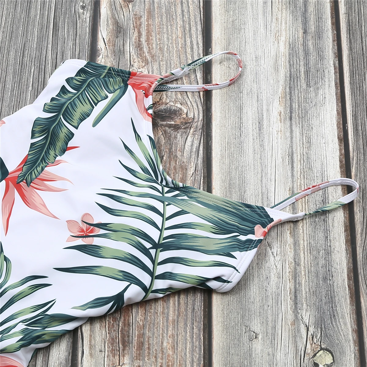 Mother Daughter Matching Girl Womens Palm Leaves Swimwear Swimsuit One ...