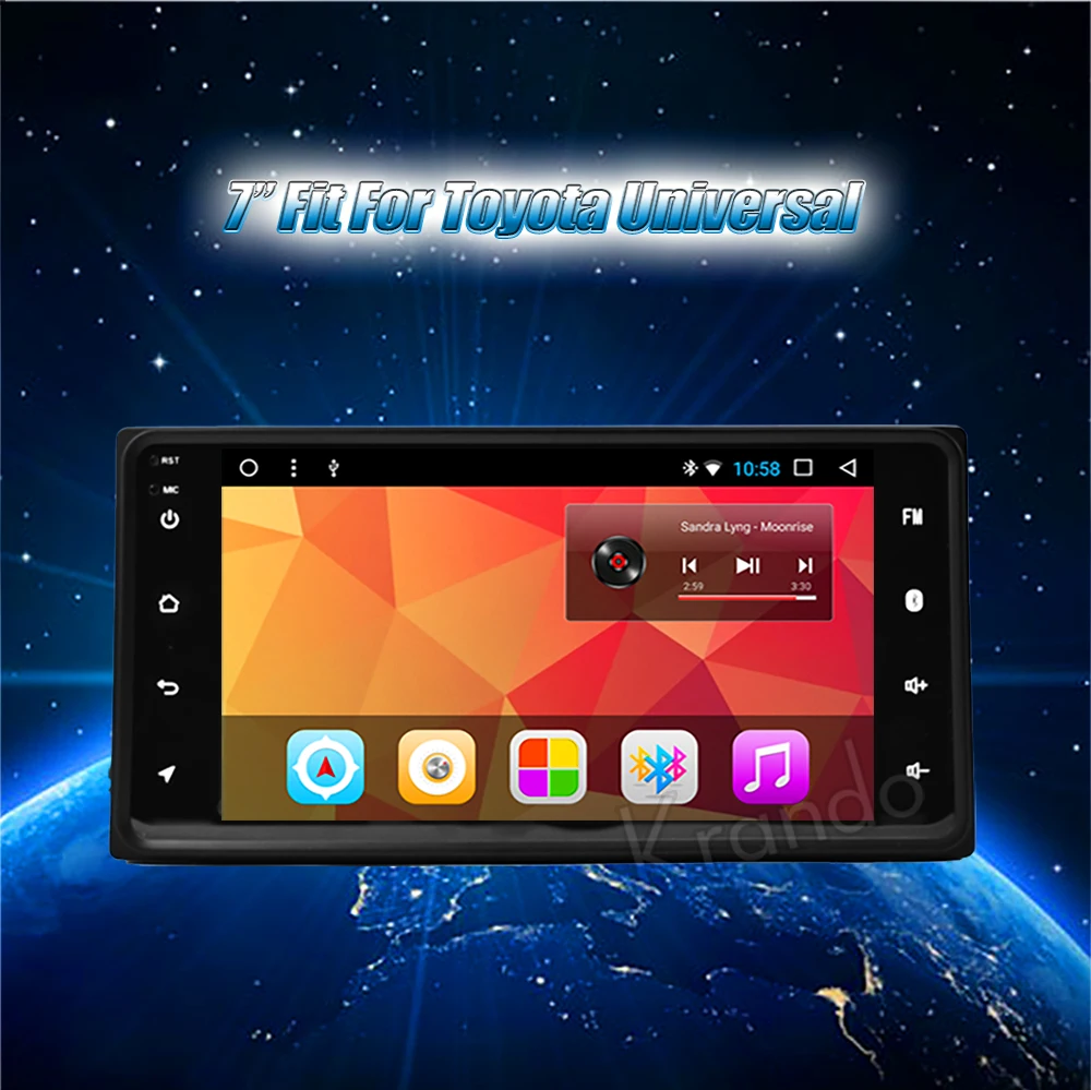 Perfect Krando Android 8.1 7" IPS Full touch car navigation system for Toyota Universal radio player stereo gps multimedia Bluetooth 2