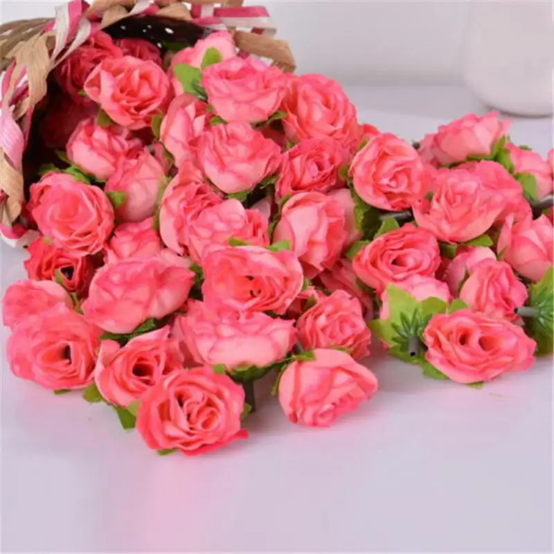 50PCS Artificial Silk Simulation Rose Flower Head Handwork DIY Bulk Craft Wedding Party Decor Wall Flower Arrangement 2019 New