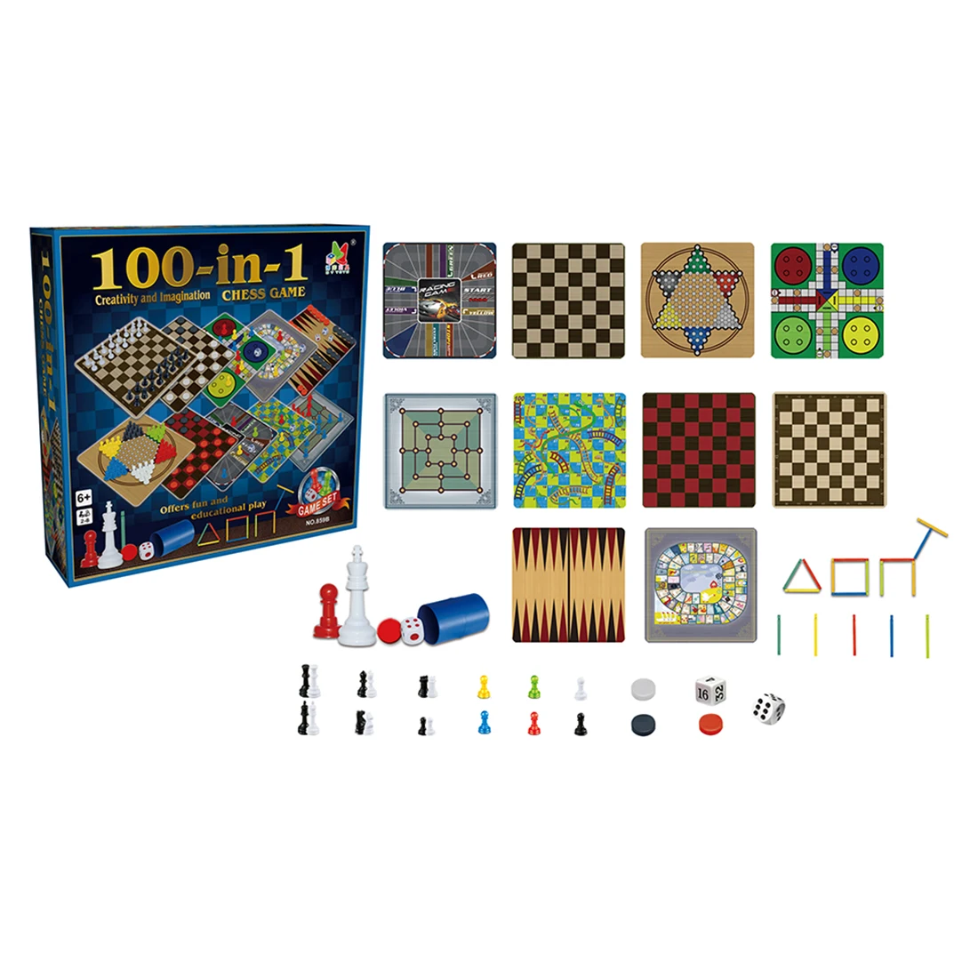 

100-in-1 Children Chess Game Board Game Toy Set for Kids Learning and Educational - NO.859B