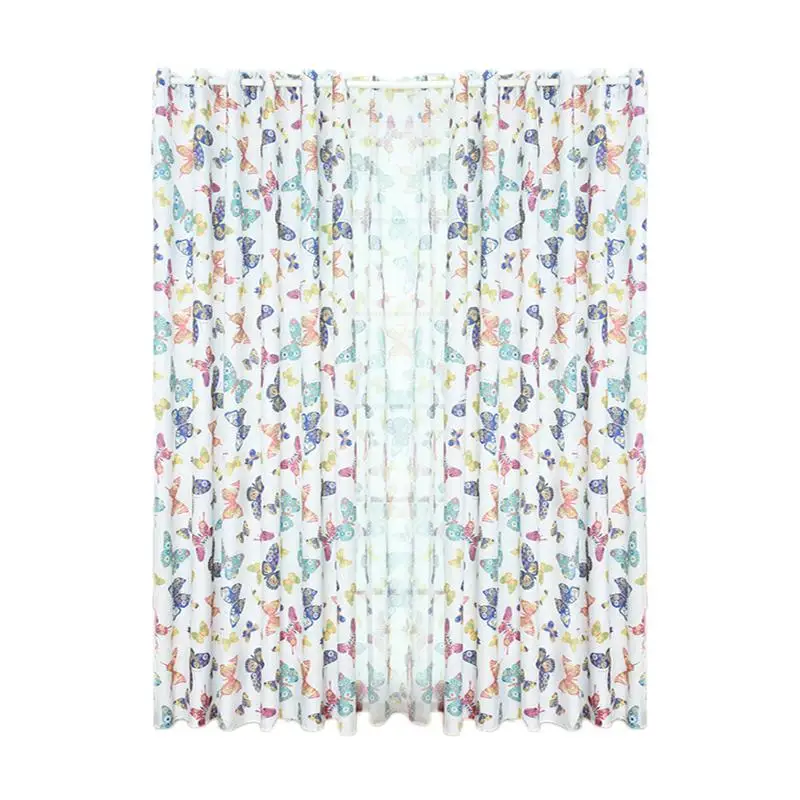 1PC 100x250cm Butterfly Curtain Washable Polyester Pastoral Style Living Room Window Bedroom Drape Blackout Home Decor | Дом и сад