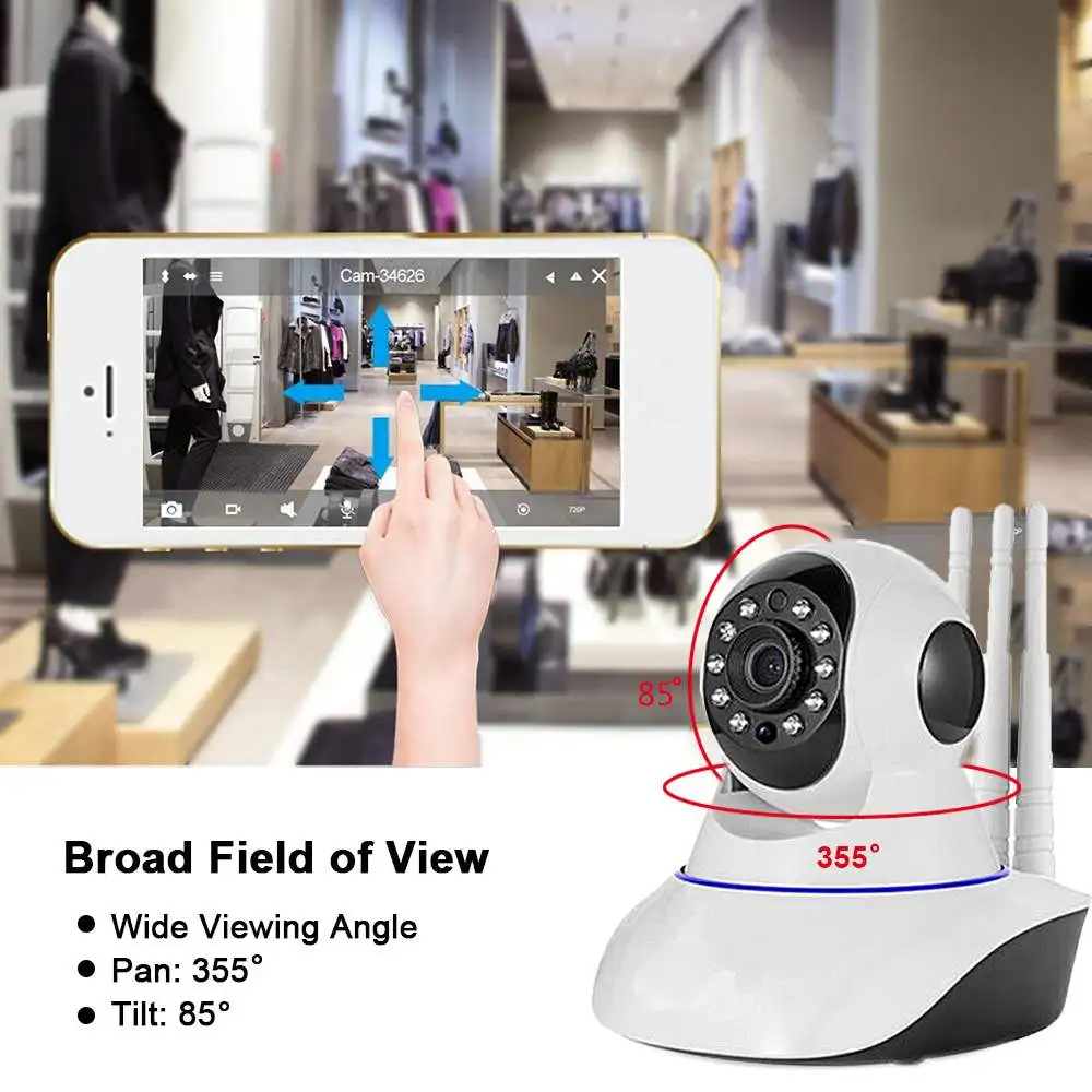 

HD 1080P Motion Detection APP Control PTZ Home Security IP Camera Wired Wireless Network CCTV Surveillance Night Vision Monitor