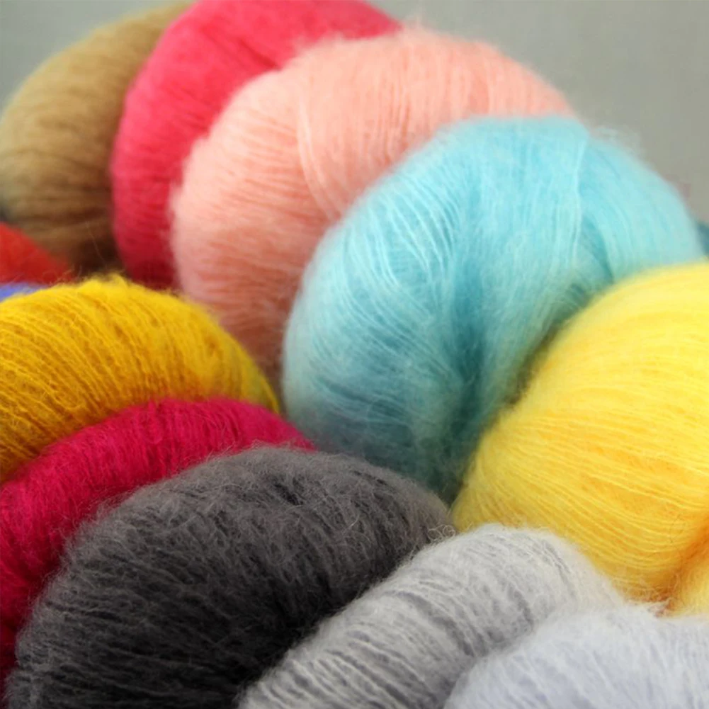 

1X Wholesale Baby Crochet Yarn Angora Mohair Wool Knitting Yarn Craft 10 Colors