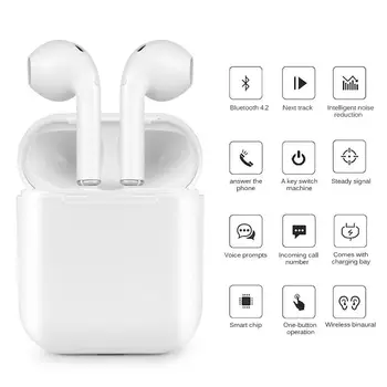 

2018 New White Magnetic Earbuds I9s TWS Bluetooth 4.2 Earphones Mini Wireless In Ear Stereo Headsets For iOS Android PK I9 I8X