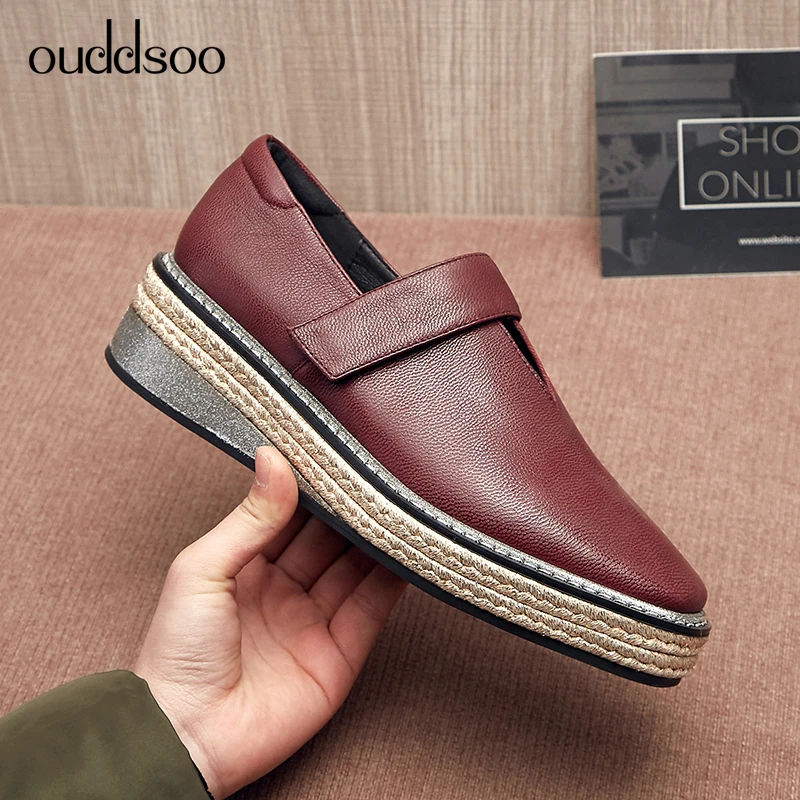 

Women Espadrilles Woman Genuine Suede Leather for Women Flats Sheepskin Fashion Footwear Women Platform Casual Shoes Black Brown