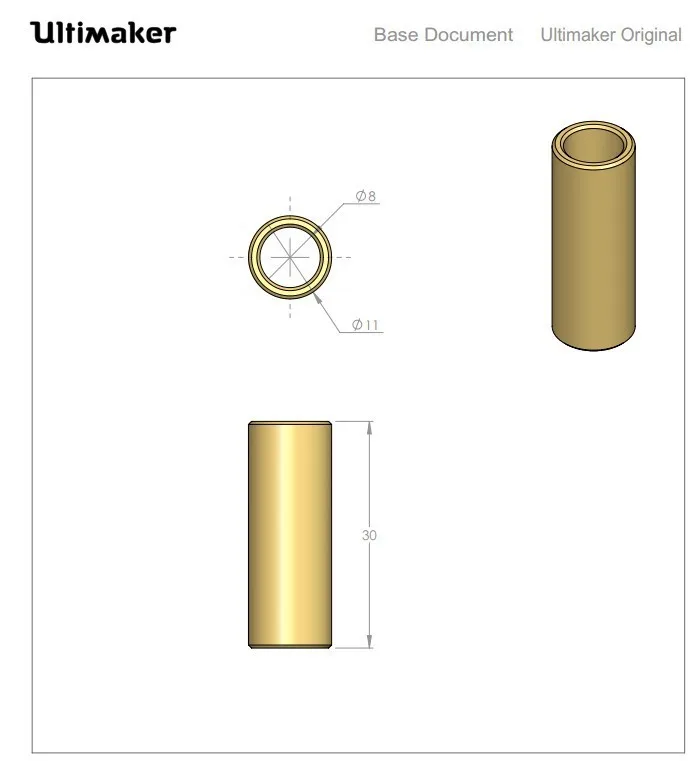 3d принтер подшипник 8 мм x 11 мм x 30 мм 8 мм медный графитовый рукав для Ultimaker2 XY раздвижной блок JDB 8x11x30 1 шт