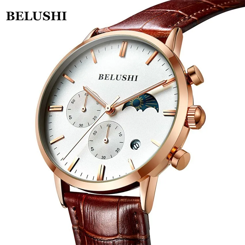 Watch Men Waterproof Sport Men Watch Luxury Brand Belushi Mens Wristwatch Clock Military Watch Quartz Watches Moon Reloj Hombre