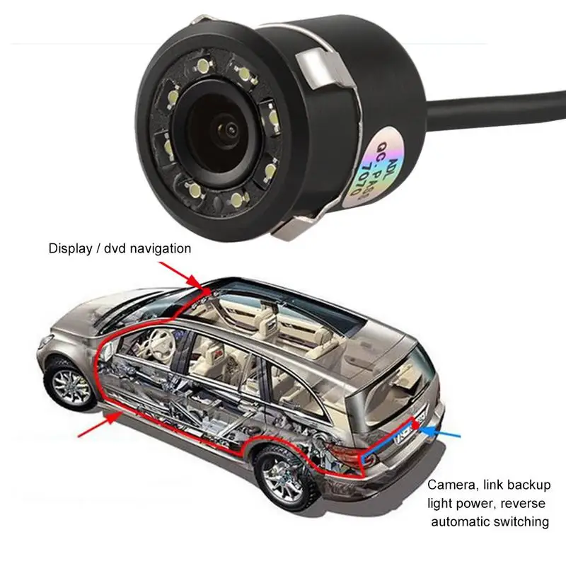 

Car DVR Reversing Camera 170 Degree Camera Rear View Night View Waterproof Car Parking Backup Camera with 8 LED