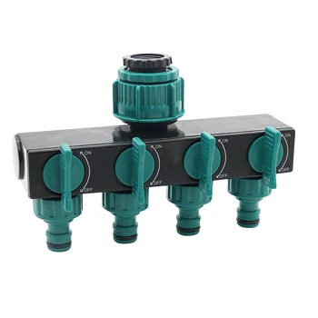 

1/2Inch-3/4Inch-1Inch Hose Splitters Irrigation Adapter 4-Way Water Hose Connectors European Standard Female Thread Tap Connec